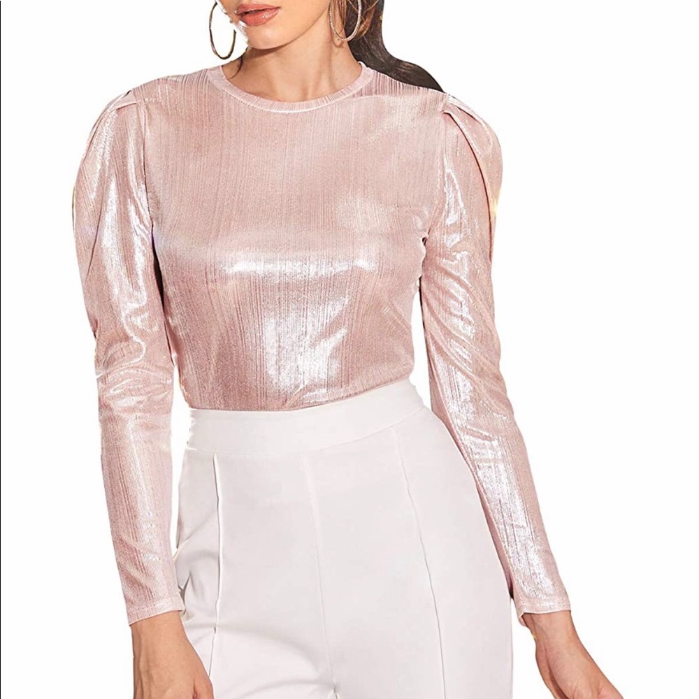 Pink Puff Sleeve Top